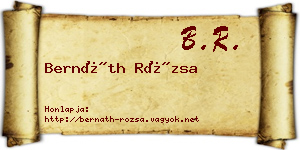 Bernáth Rózsa névjegykártya